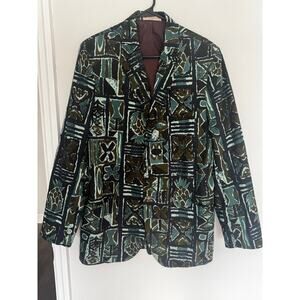 Vtg mcm Sandwich Isles Honolulu Tiki Tribal Pineapple Sport Coat Blazer Men 38 L